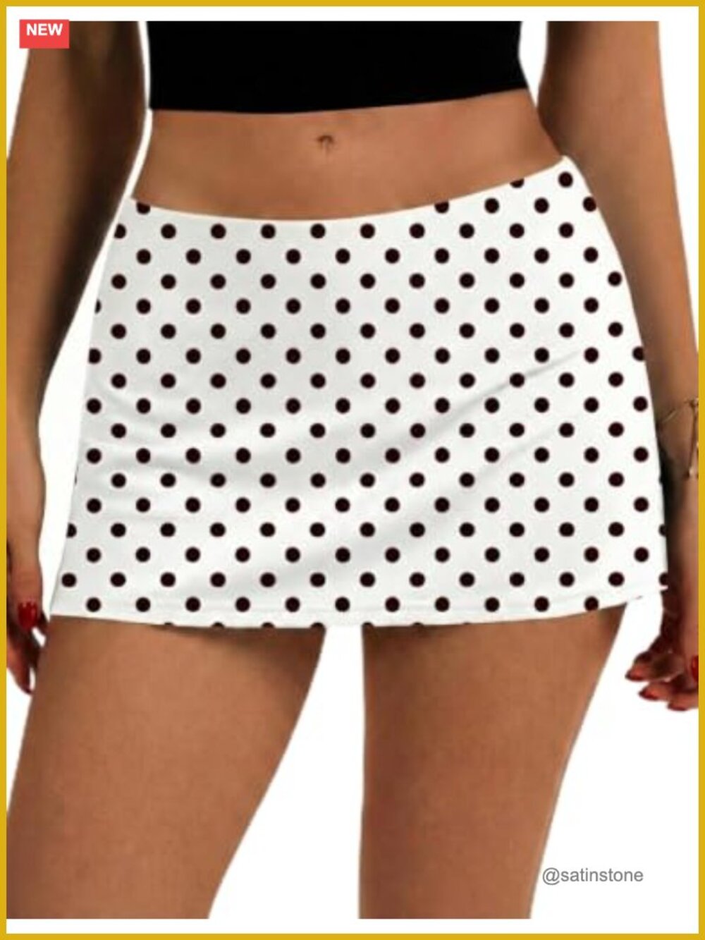 Polyester Blend Low Rise Micro Mini Skort with Built-in Shorts & Pockets